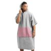 Unisex pončo Homelevel Poncho, L-XL, šedá/růžová, organická bavlna, 54881.20.20