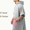 Unisex pončo Homelevel Poncho, L-XL, šedá/růžová, organická bavlna, 54881.20.20