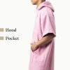 Homelevel Unisex surfařské pončo, L-XL, růžová, organická bavlna, 54981.20