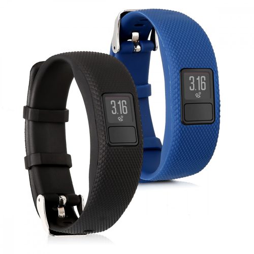 Sada 2 popruhů pro Garmin Vivofit 4, kwmobile, silikon, modrá / černá, 44228.01