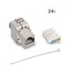 Sada 24 10 Gbit konektorů CAT6A pro ethernetové kabely RJ45, Kwmobile, stříbrná, kov, 45358.24