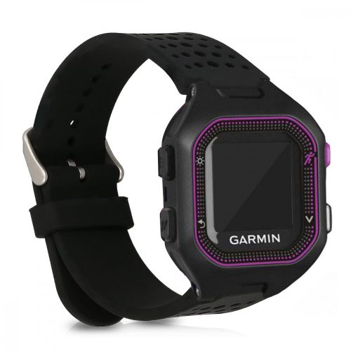 Řemínek pro Garmin Forerunner 25, Kwmobile, černý, silikon, 45562.01