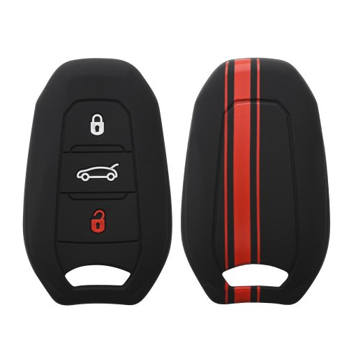 Kryt na klíče od auta pro Peugeot / Citroen - 3 tlačítka - Keyless Go, silikonový, černý, 45654.01