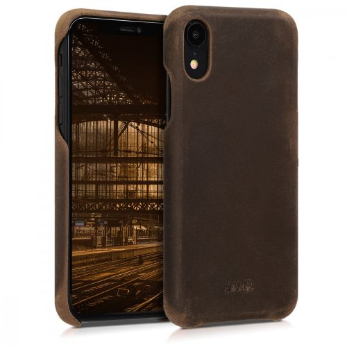 Pouzdro pro Apple iPhone XR, přírodní kůže, hnědé, 45955.05