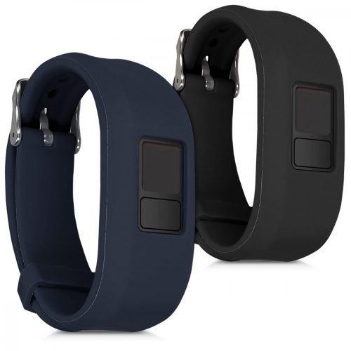 Sada 2 popruhů pro Garmin Vivofit 3, kwmobile, silikon, modrá / černá, 46621.01