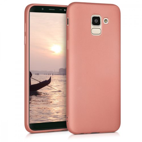 Pouzdro pro Samsung Galaxy J6, silikonové, růžové zlato, 46848.31