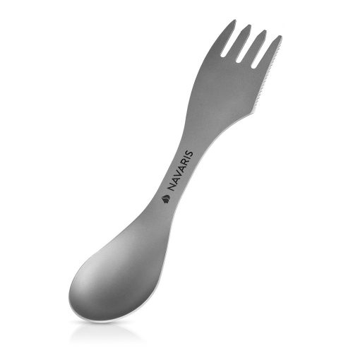 Navaris 3-v-1 Titanium Camping Spork, Vidlička, lžíce, nůž, 46937.01