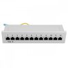 Patch Panel Cat6 s 12 porty RJ45 a montáží na stěnu, Kwmobile, šedá, kov, 47695.02