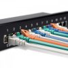 Patch Panel Cat6 s 12 porty RJ45 a montáží na stěnu, Kwmobile, Black, Metal, 44493.02