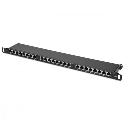 Patch Panel Cat6 s 24 porty RJ45 a montáží do racku, Kwmobile, Black, Metal, 48307.01.01