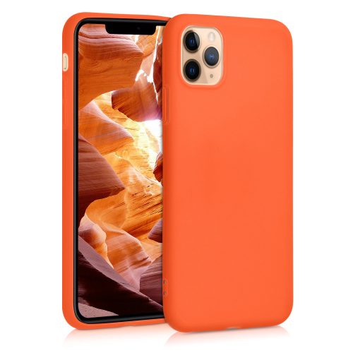 Pouzdro pro iPhone 11 Pro Max, silikonové, oranžové, 49782.69