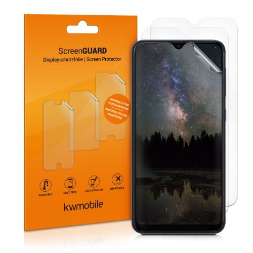 Sada 3 ks ochranných fólií pro Samsung Galaxy A10, Kwmobile, Přední, Transparent, 49824.1