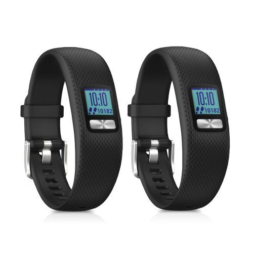 Sada 2 popruhů pro Garmin Vivofit 4, kwmobile, silikon, černá, 44228.47