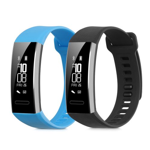 Sada 2 popruhů pro Huawei Band 2 / Band 2 Pro, kwmobile, silikon, modrá / černá, 43318.58