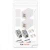 Sada 2 stíněných síťových zásuvek RJ45 se 2 moduly Keystone, Kwmobile, bílá, plast, 50453.02.02