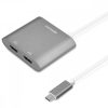 Adaptér USB-C na dvojité HDMI 4k 30Hz, Kwmobile, stříbrný, kov, 50604.01