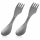 2 x Navaris 3-v-1 Titanium Camping Spork Set, Vidlička, lžíce, nůž, 51390.02