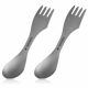 2 x Navaris 3-v-1 Titanium Camping Spork Set, Vidlička, lžíce, nůž, 51390.02