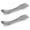 2 x Navaris 3-v-1 Titanium Camping Spork Set, Vidlička, lžíce, nůž, 51390.02