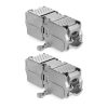 Sada 2 konektorů pro kabel RJ45 Cat-6A, 10 Gbit, Kwmobile, Silver, Metal, 52516.02