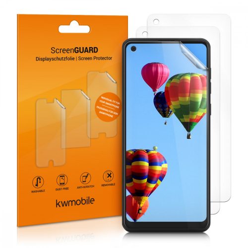 Sada 3 ks ochranných fólií pro Samsung Galaxy A21s, kwmobile, Přední, Transparentní, 52569.1