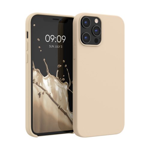 Pouzdro pro Apple iPhone 12 Pro Max, silikonové, krémové, 52644.154