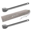 Sada 2 x Titanium Spork s dlouhou rukojetí pro kempování Navaris, 21,5 cm, 52986.02