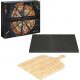 Set piatra de pizza smaltuita și lopata de bambus, Negru/Bej, 51246.01.02