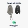 Kryt na klíče od auta pro Peugeot / Citroen - 3 tlačítka - Keyless Go, nubuková kůže, šedá, 53762.01