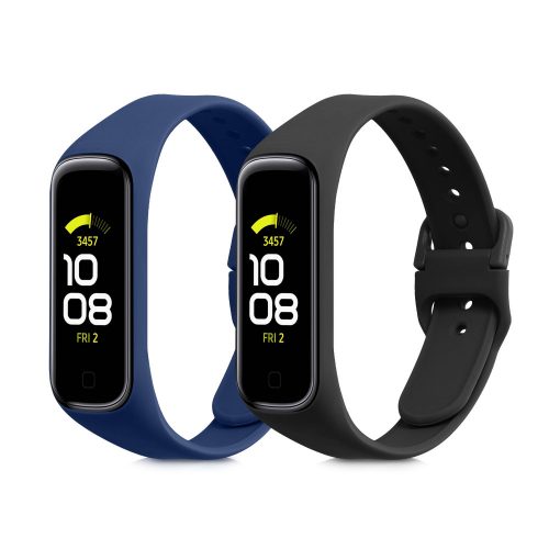 Sada 2 řemínků pro Samsung Galaxy Fit 2, kwmobile, silikon, modrá / černá, 53962.02