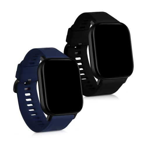 Sada 2 řemínků pro Xiaomi Amazfit GTS 2 Mini, silikon, černá / modrá, 54464.01