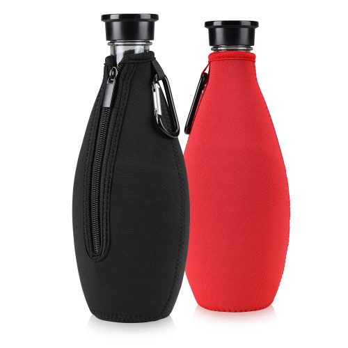 Sada 2 krytů Cooler Jacket na láhve SodaStream, Kwmobile, Black/Red, Neoprene, 55883.01