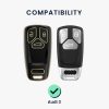 Kryt na klíče od auta pro Audi - 3 tlačítka - Keyless Go, kwmobile, silikon, černá / zlatá, 56004.01