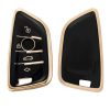 Kryt na klíče od auta pro BMW - 3 tlačítka - Smart Key, kwmobile, Silicon, Black / Gold, 56001.01