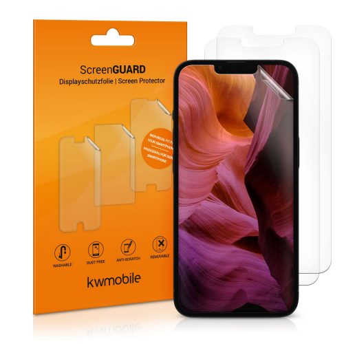 Sada 3 ochranných fólií pro Apple iPhone 13 Pro, kwmobile, přední, průhledná, 56421.1