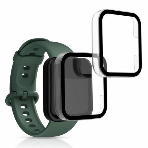 Sada 2 pouzder pro Xiaomi Redmi Watch 2, kwmobile, bezpečnostní sklo, černá / průhledná, 56913.01