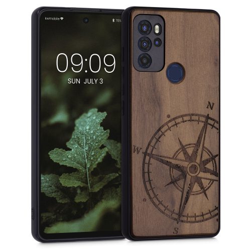 Pouzdro pro Motorola Moto G60s, Dřevo, Hnědá, 57067.01, kwmobile