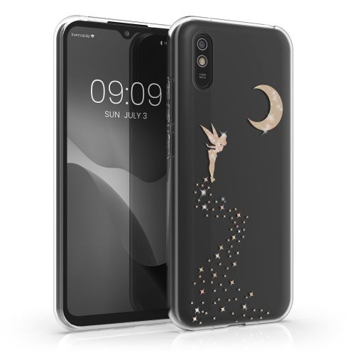 Kryt Kwmobile pro Xiaomi Redmi 9A/Redmi 9AT, silikonový, průhledný/zlatý, 57092.01