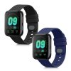 Sada 2 řemínků pro Oppo Watch 1 (46mm), Kwmobile, Black/Blue, Silicone, 57787.01