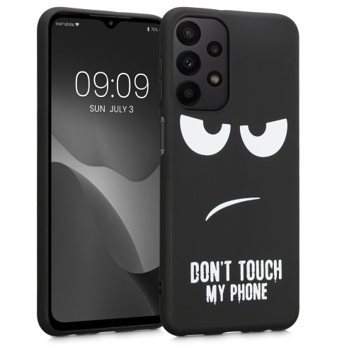 Pouzdro Kwmobile pro Samsung Galaxy A23, silikonové, černo/bílé, 58242.01