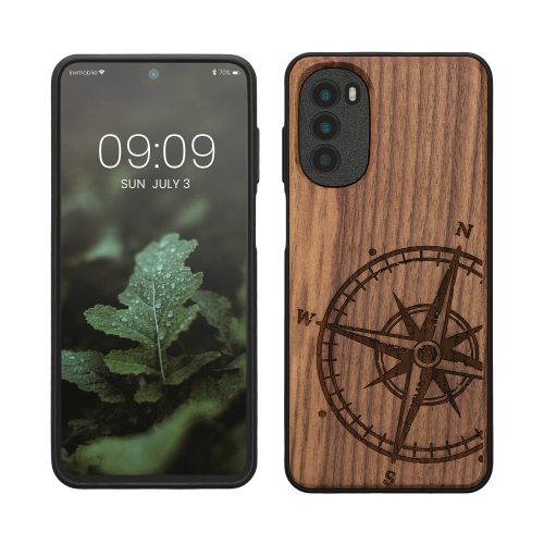 kwmobile pouzdro pro Motorola Moto G52/Moto G82 5G, Dřevo, Hnědá, 58541.01