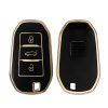 Kryt na klíče od auta pro Peugeot/Citroen 3 Buttons - Smart Key, Kwmobile, Black/Gold, Silikon, 58603.01