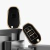 Kryt na klíče od auta pro Peugeot/Citroen 3 Buttons - Smart Key, Kwmobile, Black/Gold, Silikon, 58603.01