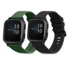 Sada 2 řemínků pro Garmin Venu Sq/Venu Sq Music, Kwmobile, Black/Green, Silicone, 57776.03