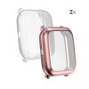 Sada 2 pouzder pro Huami Amazfit A1608/Amazfit Bip U/Amazfit U pro, Kwmobile, Transparent/Pink, Silikon, 57435.03