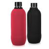 Sada 2 krytů Cooler Jacket na láhve SodaStream, Kwmobile, Black/Red, Neoprene, 58832.01