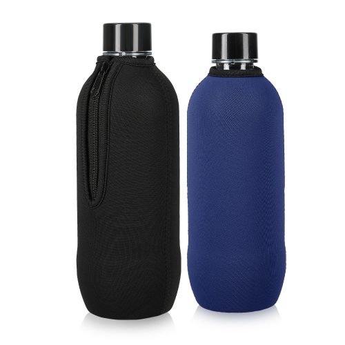 Sada 2 krytů Cooler Jacket na láhve SodaStream, Kwmobile, Black/Blue, Neoprene, 58832.02