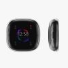 Sada 2 pouzder Kwmobile pro Fitbit Versa 4/Sense 2, silikon, černá/průhledná, 58874.01