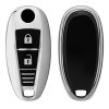 Kryt na klíče od auta pro Suzuki 2 Buttons - Keyless Go, Kwmobile, Silver, Silikon, 54591.94