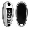 Kryt na klíče od auta pro Suzuki 2 Buttons - Keyless Go, Kwmobile, Silver, Silikon, 54591.94